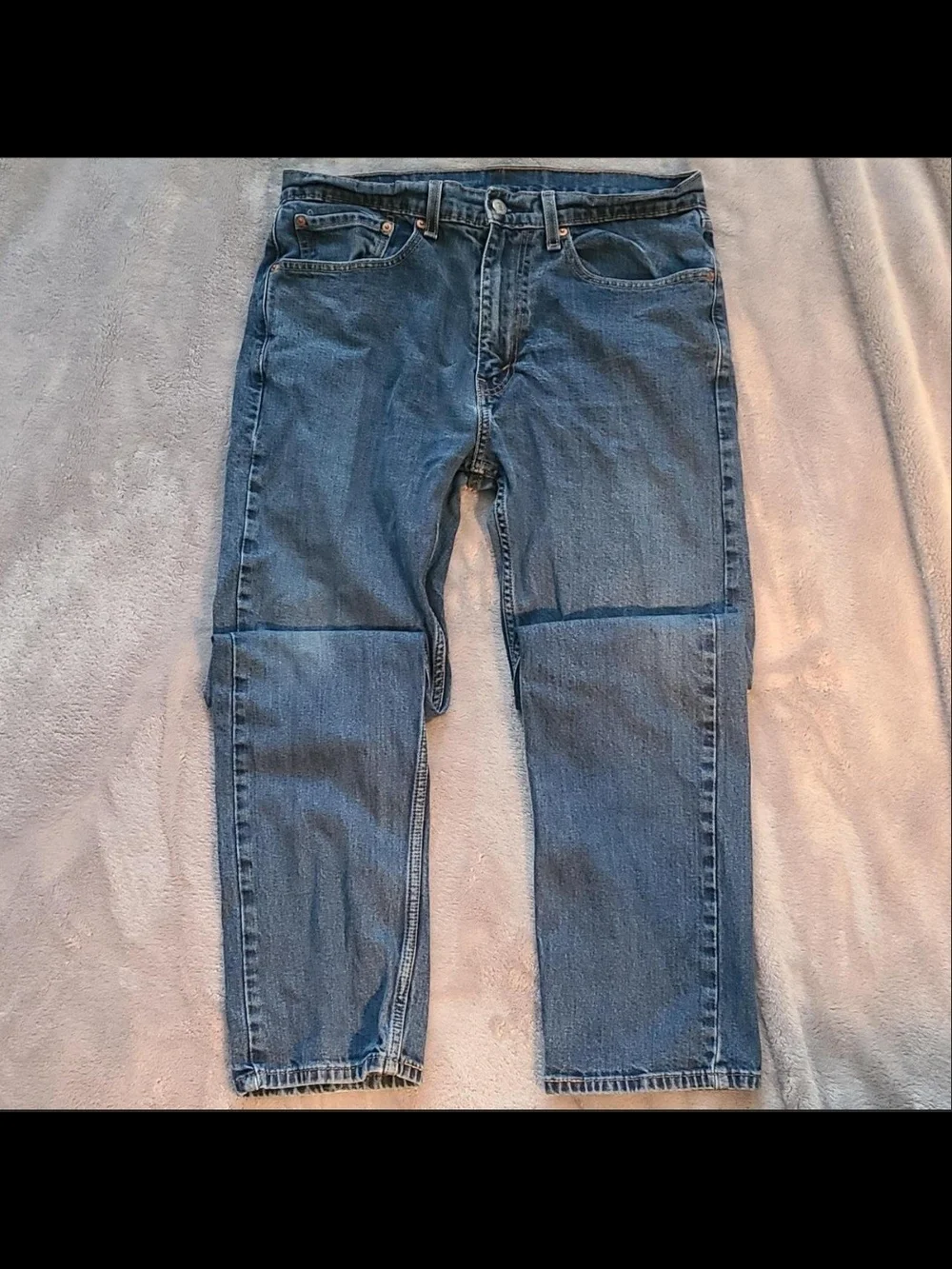 Levi's Straight-Leg Medium Blue Denim Jeans